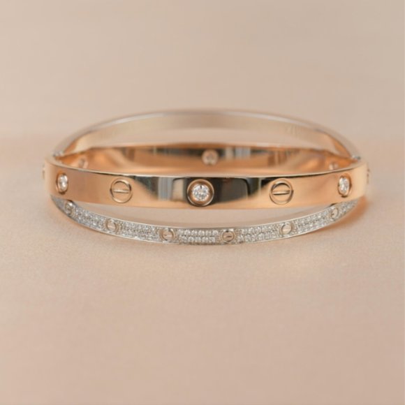 Cartier Jewelry - **SOLD** Cartier Love Bracelet White Gold Pave Diamond & rose gold 6 diamonds